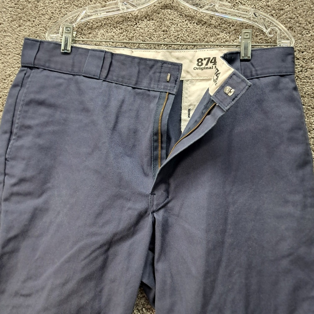 Dickies 874 Original Fit Mens Work Pants Navy Blue 38x29 874NV - Picture 2 of 13
